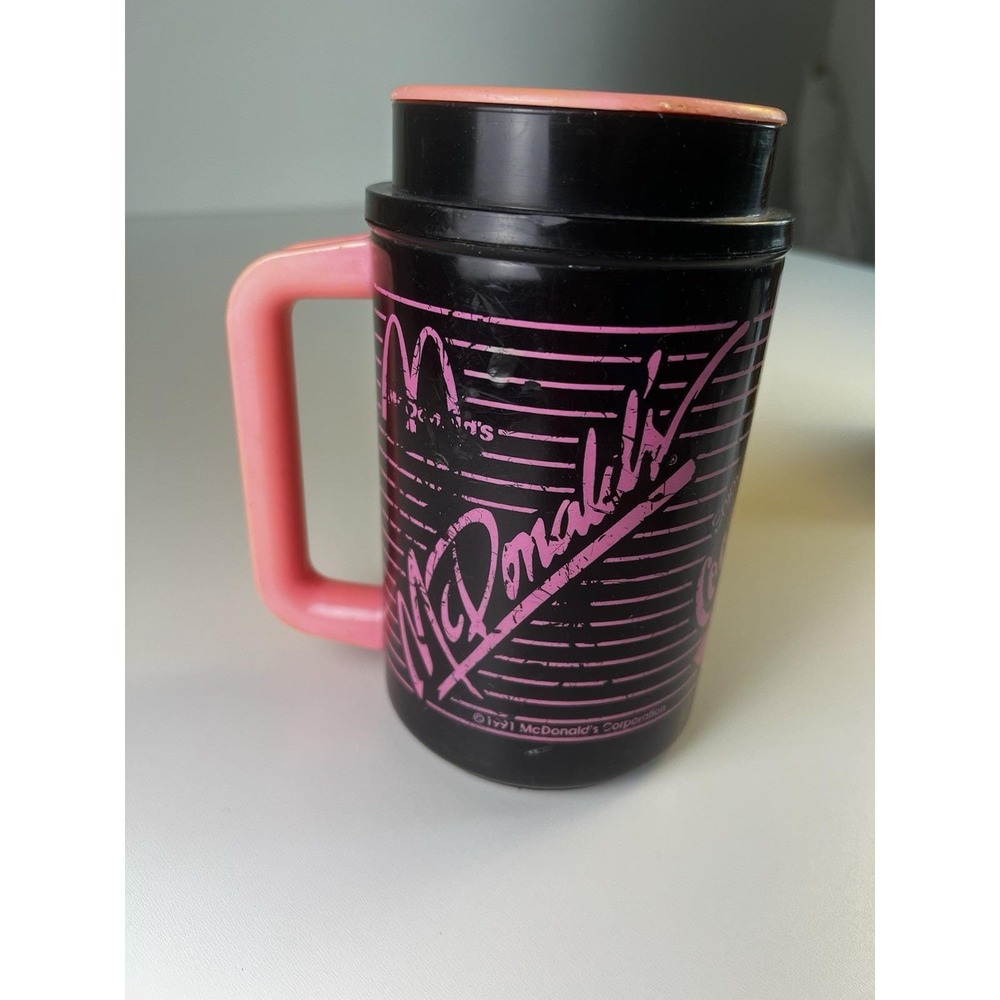 1991 McDonald's‎ Refill Mug Neon Pink And Black